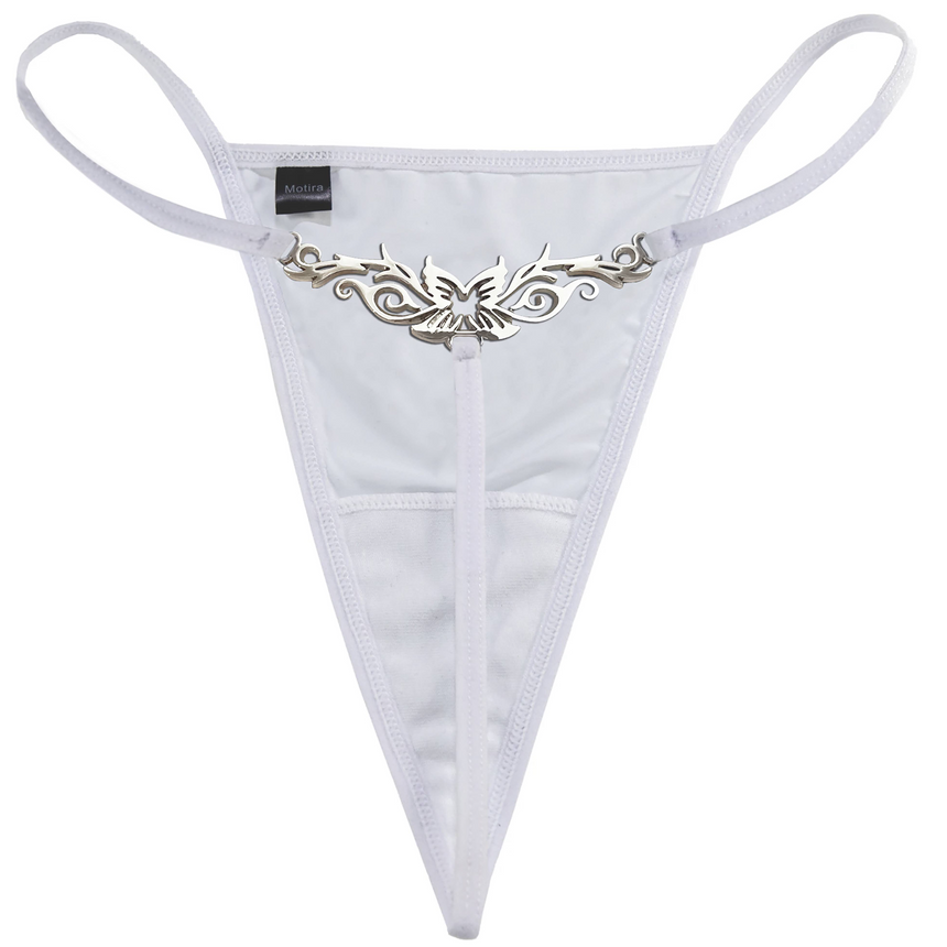 Butterfly tattoo thong  | White